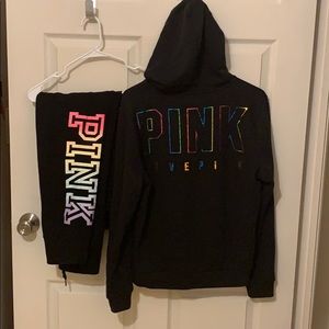 Pink Victoria Secret sweater outfit